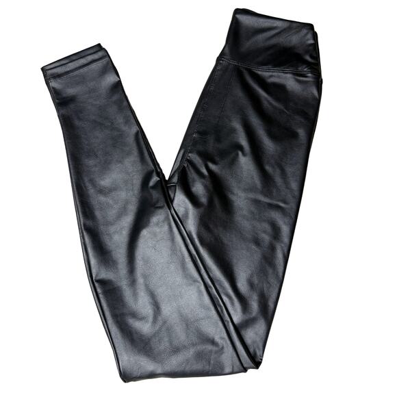 aerie Pants - Offline By Aerie Real Luxe Faux Leather Hi Rise Leggings Size Small Black Edgy